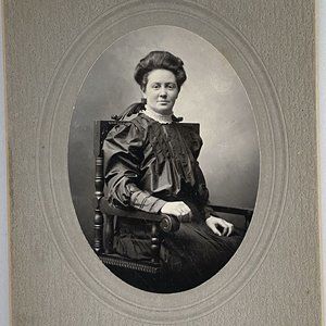 c1900 Cabinet Card Woman Oval Portrait Studio Photo E H Gaugler Harrisburg PA